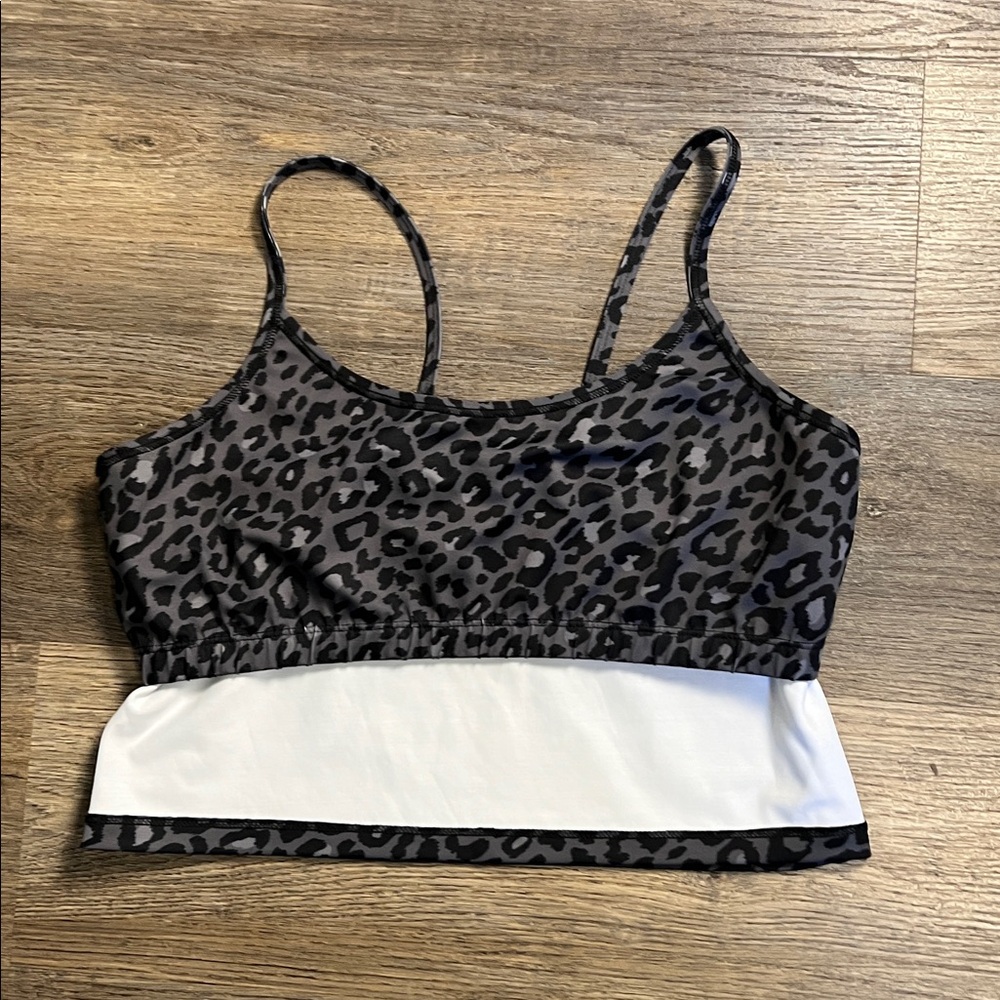 Beyond Yoga Black Leopard Print Strappy Athletic Sports Bra Size XL - Picture 10 of 11